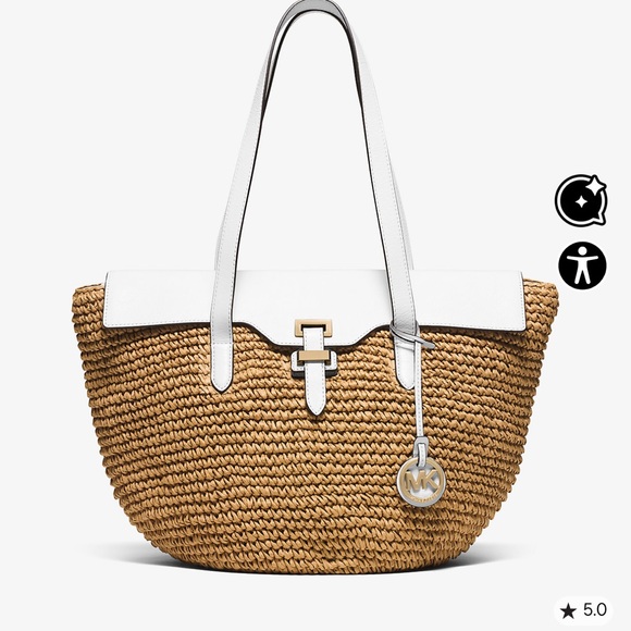 Michael Kors Handbags - Michael Kors Naomi Large Straw Tote Bag